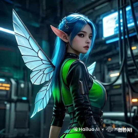 一个中国美女精灵，身材火辣，她在天空飞着，挥舞翅膀，偏偏起舞 by Hailuo AI Video Generator