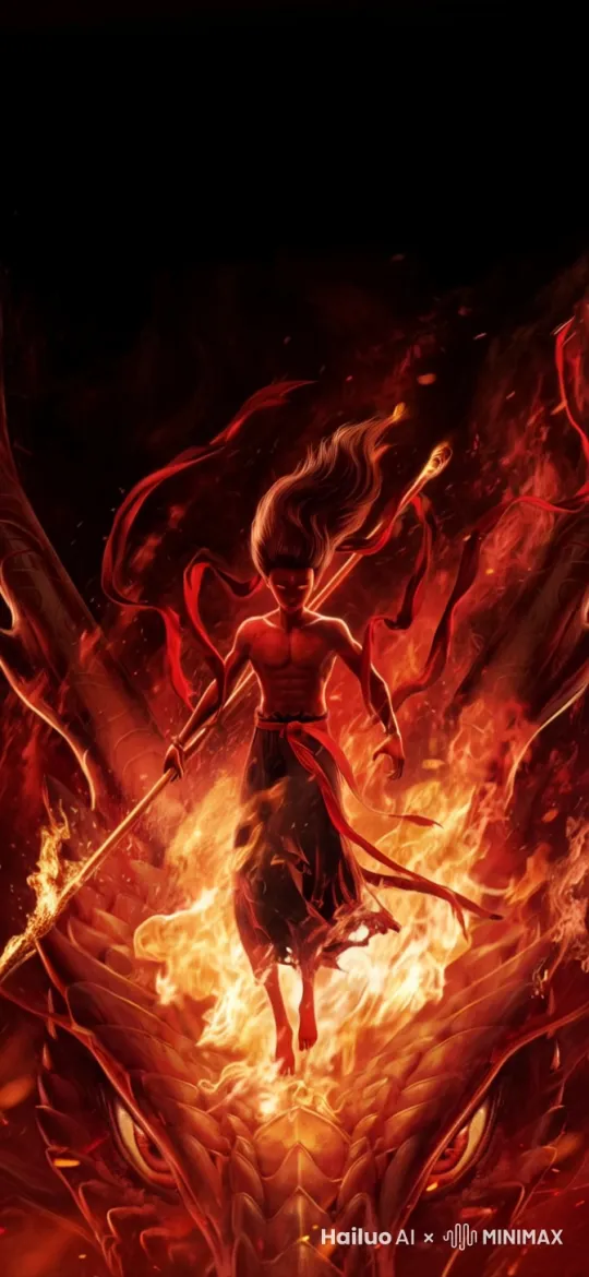 火焰轻微的燃烧，镜头慢慢地拉近，最后面部特写 by Hailuo AI Video Generator