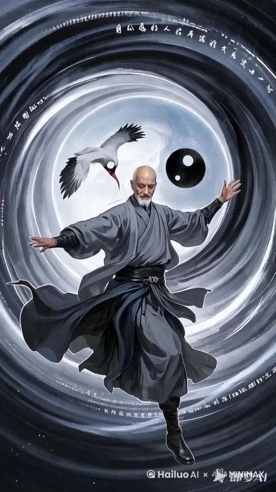 图中人物打太极拳 by Hailuo AI Video Generator