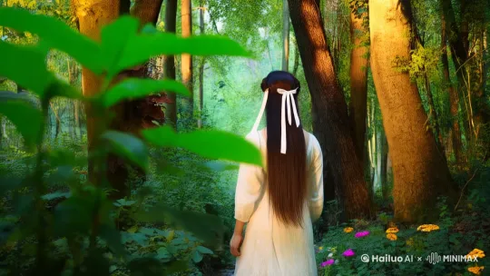 在树林中散步 by Hailuo AI Video Generator