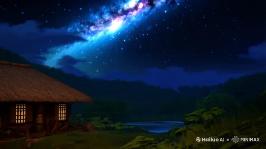 ### **月夜惊鸿（续）**
潭水忽然泛起细密的金纹，织女指尖掠过水面时，无数萤火虫从芦苇丛中腾起。牛郎恍惚看见那些萤光里浮动着细碎的云锦纹样——正是前世被青牛吞食的半幅织品残影。仙子玉足踏过青石，足踝银铃与他记忆中炼丹炉前叮当作响的捆仙锁，竟奏出同样的音律。

"这羽衣..."织女忽然顿住，指尖触到牛郎手背的刹那，银河深处的星辰同时闪烁。她看见少年掌心蜿蜒的伤疤，与三百年前仙童跪在诛仙台替青牛挡下雷刑时，被劈焦的掌纹分毫不差。

老黄牛在潭边发出悠长的哞叫，惊碎了凝滞的时光。牛郎肩头不知何时落了片织女云锦的残缕，那金线正缓缓渗入他粗布衣裳，在补丁处绽出并蒂莲暗纹。七位仙娥的惊呼声中，潭水突然倒卷成通天水柱，将两人笼罩在浮空的琉璃泡里——这是织女生来便有的护身结界。

---

### **尘世炊烟**
茅檐下的纺车吱呀转动，织女对着凡间粗麻蹙起眉头。牛郎笑着从怀里掏出束泛着银光的丝线："今早老牛吐出的，说是昆仑冰蚕茧。"当织布机第一次织出流霞般的绸缎时，院中桃树瞬间开出重瓣繁花，惊得隔壁樵夫以为见了神迹。

王母的翡翠耳坠化作窥尘镜那日，织女正用云锦裹紧啼哭的婴孩。天边滚过九重闷雷，她绣到一半的合欢花纹突然渗出血珠。牛郎冲进屋时，看见妻子发间金雀钗的明珠裂开蛛网纹，那是天庭法器示警的征兆。

---

### **金簪裂天**
银河倾泻那夜，织女将浸透瑶池水的云锦撕作两半。一半裹住啼哭的儿女，另一半缠在牛郎腕间："这丝线留着，待来年..."话未说完，王母的玉簪已劈开茅屋。牛郎肩头扁担突然生出根须，老黄牛脱落的犄角化作青藤，将两个襁褓牢牢缚在父亲背上。

鹊桥第一次显现时，织女认出那些喜鹊羽翼间闪烁的，正是当年被青牛吞吃的云锦金丝。她每夜抛掷的银梭在银河对岸堆成小山，直到某个七夕，牛郎忽然发现对岸的银梭竟拼成了模糊的婴孩轮廓——那是被天规律法抹去的，他们对儿女的最后记忆。[左移,上升] by Hailuo AI Video Generator