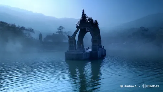 奈何桥下绝情水，
地藏不渡痴情鬼。
桥头对坐千百年，
来世愿化并蒂莲。 by Hailuo AI Video Generator