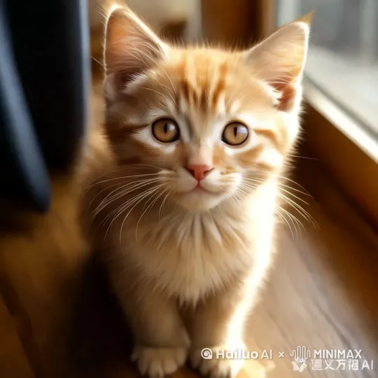接着小猫突然双脚站立，跳起了蔡徐坤的鸡你太美经典舞蹈动作，最后对着镜头比了个心。 by Hailuo AI Video Generator
