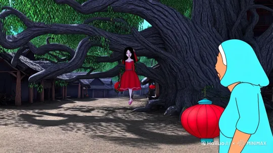 《红灯笼》文案：

村头老槐树下埋着三十年前上吊的新娘，阿婆说谁碰树下红灯笼就会替她守夜。我直播时故意踢翻灯笼，弹幕瞬间刷满"快看身后"。

绣花鞋的声音从井口传来，我强笑着转身，红衣女人垂着发青的脸倒挂在树枝上。手机摔进枯井里，荧光照亮井底密密麻麻的三十部手机，每部都在循环播放我此刻惊恐的脸。

纸钱突然糊住镜头，再睁眼时大红盖头蒙在眼前。喜轿颠簸中掀起轿帘，月光下三十个"我"正抬着轿子走向老槐树，脖颈都系着褪色的红绸。

井底传来新的手机落地声，弹幕第31次炸开："主播快回头"——这次说话的人，顶着和我一模一样的头像。 by Hailuo AI Video Generator