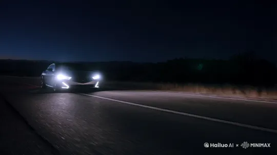 深夜奔跑的小车 by Hailuo AI Video Generator