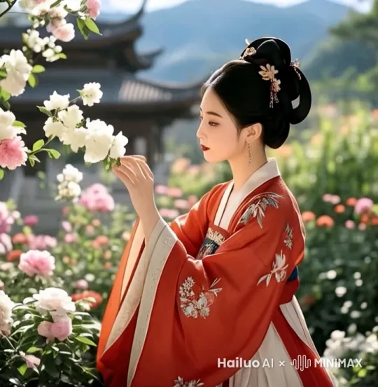 主角离开沿花经向前慢慢走，突然回眸一笑 by Hailuo AI Video Generator