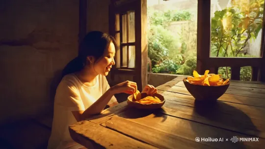 哪吒和敖丙在一起吃红薯片（阿甘薯叔） by Hailuo AI Video Generator
