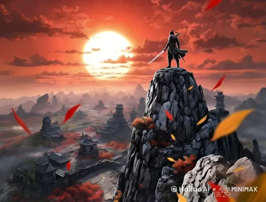 镜头缓缓拉近，太阳逐渐成为人物背景,将人物换成饺子导演的哪吒形象 by Hailuo AI Video Generator
