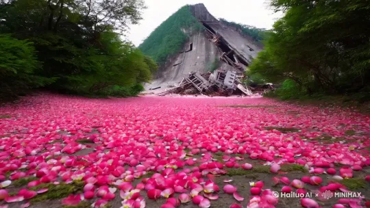 揉碎桃花红满地，玉山倾倒再难扶 by Hailuo AI Video Generator