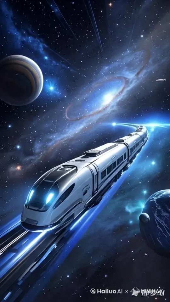星际列车在宇宙中穿梭 by Hailuo AI Video Generator