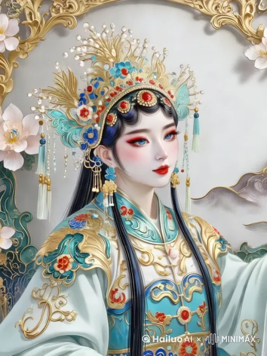 [右移,左摇,跟随]慢慢地往右走,脸慢慢正对着画面,含笑脉脉,睫毛微微抖动 by Hailuo AI Video Generator