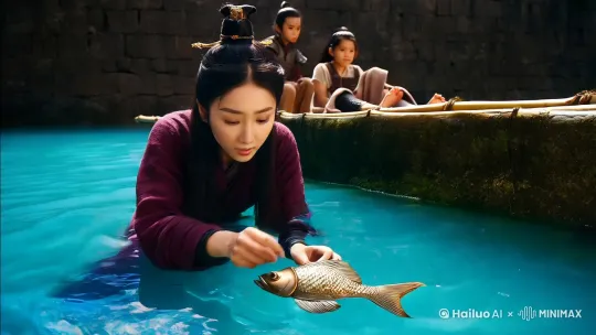 《玉门关异闻》
贾翊彤蹲在碧玉潭边，指尖刚触到潭底那枚青铜鱼佩，整片水域突然泛起荧蓝波纹。身后传来阿木的惊呼声，她转头时发现竹筏上的两个发小正被漩涡裹挟着消失。

再睁眼已是黄沙漫天，残阳如血。三人趴在龟裂的夯土城墙上，下方赫然立着"阳关"字样的斑驳界碑。穿皮甲的士兵拖着青铜戈矛从他们藏身的烽火台跑过，风中传来匈奴骑兵的号角。

"这不是我们刚去的景区。"阿木声音发颤，他怀里的指南针正疯狂旋转。小满突然指向天际："彤彤快看！"原先挂着人造月亮的位置，此刻悬着两轮血红残月。

贾翊彤攥紧突然发烫的鱼佩，那些篆文在掌心游动起来。当匈奴的流箭擦过耳际时，她突然明白玉佩背面的鱼鳞纹路，分明是星图碎片。 by Hailuo AI Video Generator