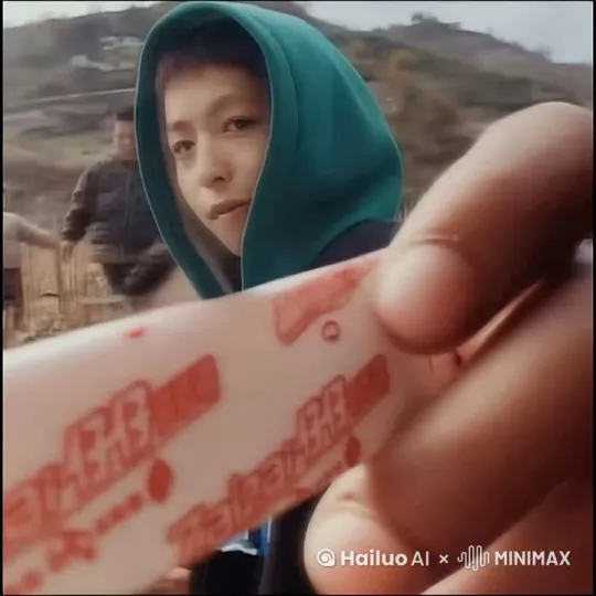眼睛有神光好似在说话，以初现王者之气给人一种信服之感 by Hailuo AI Video Generator