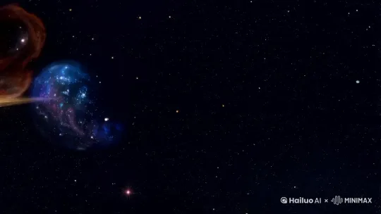 请输出一段光速在宇宙中传播的视频。 by Hailuo AI Video Generator