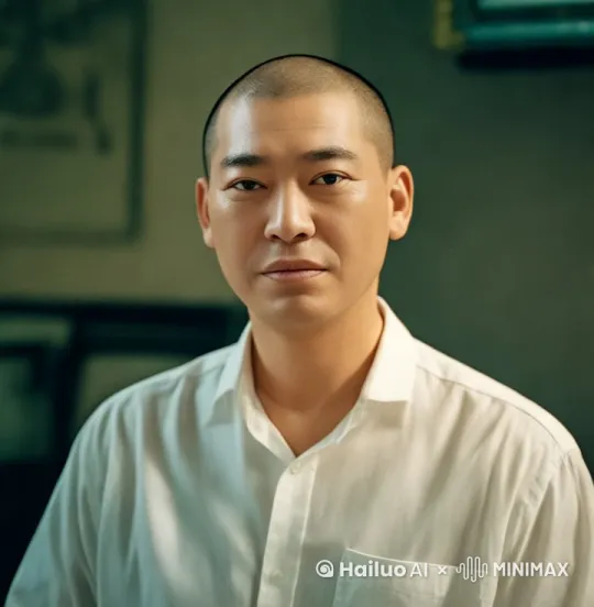 右手指夹着香烟 然后左手摸摸头  抽一口烟 微笑着起身离开 by Hailuo AI Video Generator