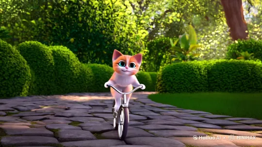 小猫骑自行车 by Hailuo AI Video Generator