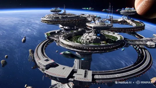 星际孤堡

公元 2147 年，人类的脚步早已踏出地球，在太阳系广袤的空间里，地球联合政府（UEG）宛如宇宙拓荒者，建立起多个太空站，它们如璀璨星辰，肩负着科学研究、资源开采与军事防御的重任。而在火星与木星之间那片神秘的小行星带，“阿尔法 - 9”太空站宛如一座巍峨的钢铁堡垒，傲然屹立，成为规模最大且技术最为先进的军事太空堡垒。

阿尔法 - 9 太空站的构造宛如一件巧夺天工的艺术品，由五个巨大的圆环紧密相连组成。每个圆环都仿佛是一个独立的小世界，拥有自给自足的生态系统，宛如一座漂浮在宇宙中的微型城市，能够容纳数千名英勇的士兵与智慧的科学家在此生活与工作。而这座太空堡垒的指挥官，正是身经百战、经验丰富的海军上将李云天。他的眼神中透着坚毅与果敢，那是历经无数次太空冲突所沉淀下来的特质。

然而，平静的宇宙表面下，往往隐藏着未知的危机。近几个月来，阿尔法 - 9 太空站仿佛被一股神秘的力量盯上了。周围的通讯信号如同被恶魔捉弄一般，频繁受到干扰，探测器也时不时捕捉到一些不明飞行物的模糊踪迹。UEG 的高层们聚集在一起，经过一番紧张而细致的分析，得出了一个令人不安的结论——这或许是来自某个神秘外星种族的试探性攻击。一场星际间的风暴，正悄然酝酿。

在一个看似平常的清晨，阳光透过舷窗，洒在指挥中心的操作台上。李云天像往常一样，专注地查看最新的情报报告，试图从蛛丝马迹中找到应对危机的线索。突然，尖锐的警报声如同一把利刃，划破了这片宁静。雷达屏幕上，一群闪烁着诡异光芒的不明飞行物，正以惊人的速度朝着阿尔法 - 9 太空站疾驰而来。

“全员进入战斗状态！”李云天的声音如同洪钟，在指挥中心内回荡。刹那间，整个太空站如同被注入了一股强大的能量，瞬间从平静转入高度戒备。太空站的防御系统如同苏醒的巨兽，激光炮和导弹发射器纷纷抬起头，对准了来袭的敌人。随着敌舰越来越近，指挥中心的大屏幕上逐渐清晰地显示出它们的模样——这些外星战舰的外形奇特得超乎想象，舰身闪烁着幽蓝色的光芒，仿佛来自另一个神秘的维度，它们的速度之快，如同流星般划过宇宙。

“开火！”李云天毫不犹豫地下达命令。刹那间，激光炮喷射出炽热的光束，导弹拖着长长的尾焰，如雨点般朝着敌舰飞去。一时间，太空中火光四溅，爆炸声此起彼伏。多艘敌舰在猛烈的攻击下，化作了宇宙中的碎片。然而，这些外星战舰似乎有着超乎寻常的机动性和防御力，仍有不少敌舰如鬼魅般突破了防御圈，开始对太空站展开近距离攻击。太空站内，爆炸声和警报声交织在一起，仿佛世界末日来临，一片混乱。

就在外部战斗激烈进行之时，太空站内部却悄然滋生出另一场危机。一名被外星人神秘力量控制的科学家，如同潜伏在黑暗中的毒蛇，悄悄启动了自毁程序，妄图将整个太空站化为灰烬。李云天得知这一消息后，脸色瞬间变得凝重起来，他当机立断，派遣了一支由精英战士组成的小队，火速前往控制中心，务必阻止自毁程序的启动。

这支精英小队由勇猛无畏的队长王磊带领，他们如同猎豹般迅速穿梭在太空站的通道中，冲破了重重障碍。终于，他们抵达了控制中心。然而，眼前的景象让他们心头一紧——控制中心已经被一群外形狰狞的外星敌人占领。这些外星人张牙舞爪，发出令人毛骨悚然的嘶吼。队员们没有丝毫犹豫，立刻与外星敌人展开了一场惊心动魄的激烈交火。

子弹在狭小的空间内穿梭，激光束纵横交错，照亮了整个控制中心。王磊身先士卒，带领队员们与敌人展开殊死搏斗。经过一番惨烈的激战，王磊终于找到了自毁程序的控制终端，他不顾身上的伤痛，拼尽全力关闭了自毁程序。然而，这场战斗付出了惨重的代价，队员们伤亡过半，王磊也身受重伤，鲜血染红了他的军装。

在太空站的防御系统在众人的努力下逐渐恢复之际，李云天的脑海中迅速构思出一个大胆而冒险的反击计划。他将目光投向了太空站那威力巨大的主炮，决定用它对外星舰队给予致命一击。然而，启动主炮需要消耗大量的能量，而此时太空站的能量储备已经捉襟见肘，如同即将干涸的湖泊。经过短暂而艰难的思考，李云天做出了一个痛苦的决定——牺牲部分区域，将有限的能量集中到主炮上。

“所有人员注意，立即撤离 C、D、E 环区域！”李云天的声音通过广播传遍了整个太空站。听到命令后，这些区域的人员迅速有序地撤离，他们的脸上带着紧张与不舍，但更多的是对胜利的坚定信念。

随着人员撤离完毕，太空站的主炮开始缓缓充能。指挥中心的大屏幕上，外星舰队正步步紧逼，它们的身影如同巨大的阴影，笼罩着整个太空站。李云天紧紧地握着拳头，目光如炬，死死地盯着主炮的能量读数，额头上豆大的汗珠滚落下来。

“主炮充能完毕！”操作员激动地报告。

“发射！”李云天一声令下，仿佛用尽了全身的力气。

一道巨大的能量光束如同一头愤怒的巨龙，从主炮中呼啸而出，瞬间击中了外星舰队的主力战舰。刹那间，一道耀眼的光芒照亮了整个宇宙，爆炸声震耳欲聋 by Hailuo AI Video Generator