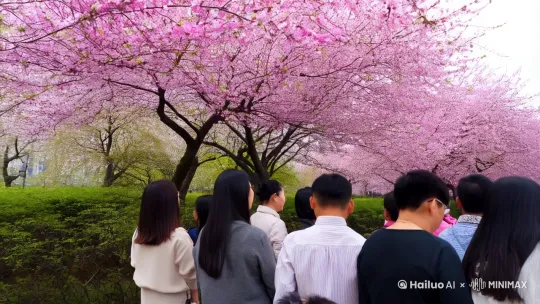 去武汉看樱花[推进,上升] by Hailuo AI Video Generator