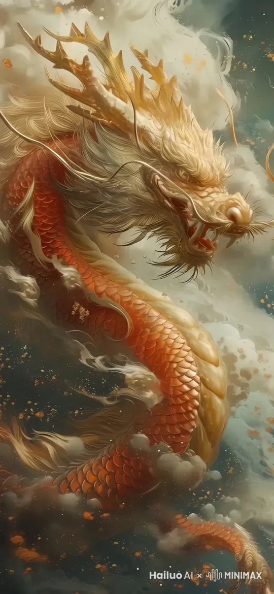 龙的威严在空中弥漫，胡须和毛发随着身边空气流动而风起云涌。灵气复苏，万法归宗 by Hailuo AI Video Generator