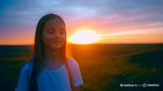 当夕阳照在我的脸上，暖暖的，就像儿时妈妈的抚摸，这时的我仿佛穿越般，回到那年幸福的儿时，这感觉让我想要永远拥有这样的待遇 by Hailuo AI Video Generator