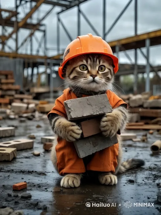 让猫咪工作起来 by Hailuo AI Video Generator