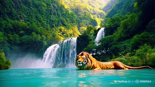 视频画面:画面中心是一只神话中的巨兽,身躯如虎,鳞片似龙,鬃毛如狮,悠闲地躺卧在九寨沟的一个湖泊旁。周围是郁郁葱葱的森林和飞流直下的瀑布。光线柔和而迷人,突出了巨兽的特征和九寨沟惊人的自然美景。
相机角度与运动:镜头从湖泊对面缓缓推进,穿过水面,近距离捕捉巨兽的悠闲姿态和周围环境的绚丽色彩。同时,镜头轻微旋转,模拟观察者在欣赏这神秘生物时的好奇和惊叹。
动态效果:背景动态——瀑布水流奔腾,树叶轻轻摇曳,营造出九寨沟的生机勃勃。主体动态——巨兽偶尔甩动尾巴,眼睛半闭,展现其与自然的和谐共存。细节动态——阳光在湖面上形成闪烁的光斑。
细节描述:主体特征——巨兽的皮肤有着丰富的纹理,眼睛透露出智慧的光芒。主体服饰——无。主体表情——平静而满足,透露出与九寨沟的紧密联系。其他细节——湖水的清澈度极高,可见水下的石头和鱼群。
光照:柔和的阳光,从树梢间洒下,与湖面形成微妙的光影变化,增添画面的层次感。
场景设置:九寨沟的湖泊旁,环境宁静,色彩斑斓,充满神秘感。
氛围:神秘、宁静、和谐。
风格:电影级调色增加画面深度,动态效果增加活力,采用Cinematic风格,使整个视频看起来像是一部奇幻电影的一部分。 by Hailuo AI Video Generator
