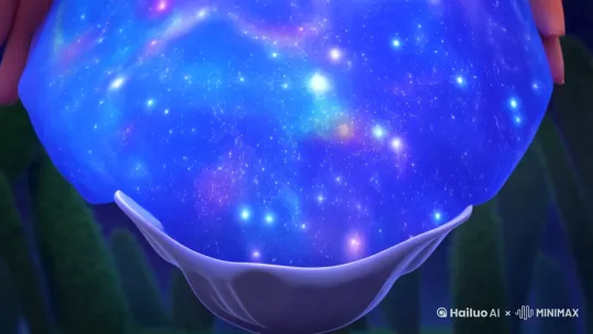 《星云幼崽观察日志》

抽开雾蓝色盲盒的瞬间，掌心坠入一团揉皱的银河。约莫巴掌大的生物蜷在流光溢彩的蛋壳里，浅紫色绒毛裹着细碎的星砂，每根发梢都像被彗星亲吻过般微微发亮。它的耳朵是半透明的蓝桉树叶形状，边缘缀着会呼吸的萤火虫光斑，随着呼吸频率明灭闪烁。

最令人惊异的是那条渐变琉璃尾，从尾椎处流淌出薄荷色、烟灰粉与珍珠白交融的波纹，轻轻摆动时会在空中划出类似极光的残影。爪垫如同浸泡过月光的水晶冻，透出粉橘色肉垫里嵌着的迷你星座图——仔细看能分辨出夏季大三角的星轨走向。

当它歪着头用琥珀色复眼望过来时，藏在绒毛里的铃兰花苞突然簌簌摇晃，发出风铃草碰撞的叮咚声。后颈处薄如蝉翼的翅膀突然舒展，抖落几片会蒸发的彩虹鳞粉，而它头顶螺旋状的小角正缓慢分泌出带着松脂香气的星云泡泡。

（检测到您抽中了隐藏款「银河保育员」系列，该幼崽需定期投喂晚霞碎片，并避免在朔月之夜被它的眼泪结晶砸中——毕竟宇宙级萌物杀伤力，总是与可爱程度成正比的。） by Hailuo AI Video Generator