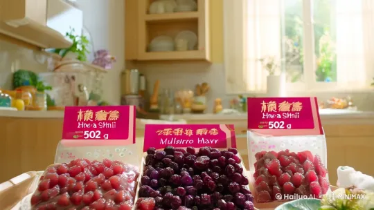 给孩子选零食是不是让你头大？担心不健康，孩子又不喜欢？这款这食那食桑葚山楂条，502g满满无添加剂。精选桑葚山楂，酸甜可口的蜜饯果脯。孩子吃了开胃又健康，家长真实体验超棒。限时优惠，数量有限，赶紧下单！ by Hailuo AI Video Generator