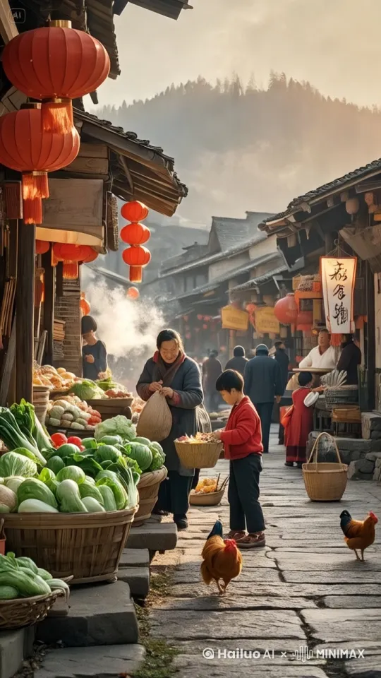 突然地下出来一只野猪，打吓的农民们四处逃跑镜头移动，动态跟随，展现两个人史诗般的激烈打斗场面，两个人正在进行惊心动魄的中国功夫对决。左边的人右脚轻点地面，身体如旋风般旋转，左腿高高抬起，以一记凌厉的侧踢攻向对手的头部，速度极快。右边的人一个前滚翻躲开，起身时双腿连环踢出，腿影重重，令人眼花缭乱。两人的招式变化无穷，身影在环境中快速移动，忽左忽右，地面灰尘四起，展现出中国功夫的博大精深。周围的人欢呼雀跃、拍手叫好。 by Hailuo AI Video Generator