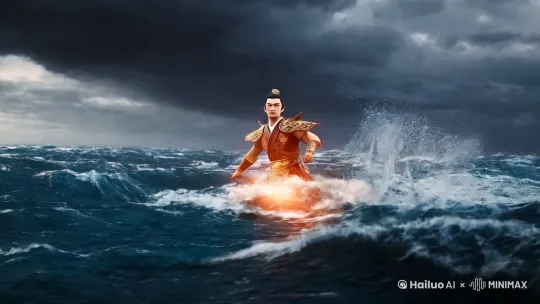 哪吒闹海，惊天动地。 by Hailuo AI Video Generator