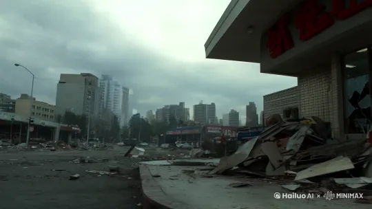嗷呜——”

　　一声凄厉的嘶吼在破败的城市街道上响起，阴暗的角落里，一个衣衫褴褛的身影蹒跚而出，那扭曲的面容和暴露在外的獠牙，无不昭示着这是一只可怕的丧尸。

　　我叫林风，一个在这末日中挣扎求生的普通人。或者说，曾经是普通人。

　　此刻，我正躲在一间废弃的超市里，透过满是灰尘的窗户，紧张地注视着外面那只游荡的丧尸。肚子不合时宜地叫了起来，“该死，已经两天没吃东西了。”我低声咒骂着。

　　就在我寻思着怎么出去找点吃的时候，那只丧尸似乎察觉到了什么，猛地朝着超市的方向冲了过来。

　　“不好！”我心头一紧，顺手拿起身边一根生锈的铁棍。

　　丧尸疯狂地撞击着超市的大门，那腐朽的门板眼看就要支撑不住。

　　“拼了！”我大吼一声，冲了出去，手中的铁棍朝着丧尸的脑袋狠狠砸去。

　　只听“砰”的一声，丧尸的脑袋被我砸得偏了一下，但它很快又扑了上来，锋利的爪子在我的手臂上划出一道血痕。

　　疼痛让我更加疯狂，我用尽全身的力气，不停地挥舞着铁棍，一下，两下，三下……

　　终于，丧尸倒在了地上，不再动弹。

　　我大口喘着粗气，看着地上的丧尸，突然一个疯狂的念头涌上心头：“既然丧尸吃人，那我为什么不能吃丧尸？”

　　说干就干，我找来一把刀，强忍着恶心，从丧尸的身上割下一块肉。

　　就在我准备把这“肉”放进嘴里的时候，突然听到身后传来一阵脚步声……

　　我浑身一僵，缓缓转过头，手中还紧握着那块丧尸肉。只见不远处，三个人影正小心翼翼地朝我走来。走在最前面的是个身材高大壮硕的男人，一脸胡茬，眼神警惕，手中握着一把自制的长刀；他身后跟着一个扎着马尾辫的年轻女孩，模样颇为清秀，只是面容有些憔悴，手里攥着一根棒球棍；最后面是个戴着眼镜，略显瘦弱的男子，他的肩上扛着一把猎枪，眼神中透着一丝怯懦。

　　“你们……想干什么？”我握紧手中的刀，大声问道，同时下意识地把那块丧尸肉往身后藏了藏。

　　胡茬男皱了皱眉头，目光在我身上打量了一番，“你这小子在搞什么？我们老远就看见你和丧尸干起来了，还以为你要挂了呢。”

　　马尾辫女孩好奇地探过头来，“你手里拿的是什么？”

　　我心里一阵发慌，支支吾吾地说：“没……没什么。”

　　瘦弱男子突然指着我身后，尖叫起来：“那是什么！我的天呐！”

　　众人的目光瞬间都聚焦在我身后，我尴尬地把藏在身后的丧尸肉拿了出来，硬着头皮说：“我……我寻思着没东西吃，就想尝尝这丧尸肉能不能吃。”

　　胡茬男瞪大了眼睛，难以置信地说：“你疯了吧！这玩意儿能吃？你不怕变成丧尸啊！”

　　马尾辫女孩捂住嘴巴，一脸惊恐地往后退了几步。

　　我连忙解释道：“我都快饿死了，再不吃点东西，不用丧尸动手，我自己就得挂了。而且我听说，这丧尸病毒主要是通过血液和唾液传播，煮熟了说不定能吃。”

　　瘦弱男子咽了咽口水，“听你这么一说，好像有点道理，但是……这也太恶心了吧。”

　　胡茬男沉思了片刻，“要不试试？万一能吃，以后咱就不愁没吃的了。”

　　女孩一脸嫌弃，“你们要吃你们吃，我可不吃这玩意儿。”

　　于是，我们找了些干柴，在空地上生起了火。我把丧尸肉架在火上烤了起来，那肉在火上滋滋冒油，散发出一股难以言喻的怪味。

　　胡茬男皱着眉头，“这味儿，真够呛啊。”

　　瘦弱男子捂着鼻子，“我感觉我要吐了。”

　　我咬咬牙，从烤得黑乎乎的丧尸肉上撕下一块，闭上眼睛，塞进了嘴里。肉刚一入口，一股奇怪的味道在口腔中散开，那口感又柴又涩，简直难以下咽。

　　“怎么样？”胡茬男和瘦弱男子紧张地看着我。

　　我强忍着把肉咽了下去，过了一会儿，感觉身体并没有什么异常。

　　“好像……没事。”我惊喜地说道。

　　胡茬男犹豫了一下，也伸手撕下一块肉，放进嘴里嚼了嚼，皱着眉头咽了下去，“嗯，虽然难吃了点，但确实没什么不良反应。”

　　瘦弱男子见状，也鼓起勇气吃了一块。

　　就在这时，远处突然传来一阵密集的嘶吼声，一大群丧尸正朝着我们这边涌来。

　　“不好！是丧尸群！快跑！”胡茬男大喊一声。

　　我们顾不上收拾东西，撒腿就跑。丧尸群在后面紧追不舍，它们那参差不齐的脚步踏在地面上，扬起一片尘土。

　　跑着跑着，马尾辫女孩不小心摔倒在地，一只丧尸瞬间扑了上去。

　　“救我！”女孩惊恐地呼救。

　　胡茬男毫不犹豫地转身，挥舞着长刀冲向丧尸，他的身影在丧尸群中穿梭，长刀闪烁着寒光，不断有丧尸被他砍倒。

　　瘦弱男子也举起猎枪，朝着丧尸群射击，“砰！砰！”枪声在街道上回荡。

　　我心急如焚，从地上捡起一块石头，朝着扑向女孩的丧尸砸去，然后冲过去，把女孩拉了起来。

　　“快走！”我喊道。

　　我们继续拼命地跑，终于，丧尸群被我们甩在了身后。

　　“呼……呼……”我们大口喘着粗气，瘫坐在地上。

　　经过这场生死逃亡，我 by Hailuo AI Video Generator