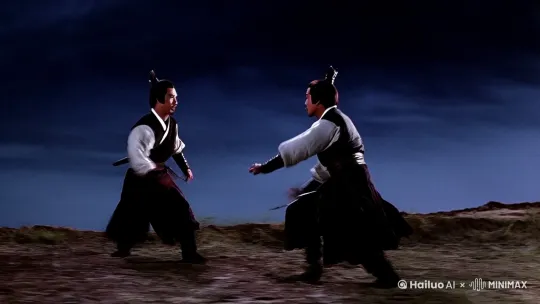 武林高手双人打的天昏地暗 by Hailuo AI Video Generator