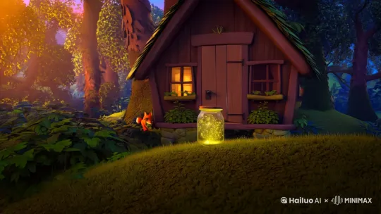 小兔子独自住在森林边的木屋里。每到夜晚,他总是害怕黑暗,蜷缩在床上不敢入睡。
这天傍晚,小狐狸敲开了他的门:"听说你怕黑?我有个好主意!"他拉着小兔子来到森林深处,采下许多会发光的萤火虫,装进玻璃罐里。
"你看,这是属于你的星星灯。"小狐狸说。
小兔子抱着萤火虫灯,第一次在夜晚露出了笑容。从那以后,每当夜幕降临,他的窗前就会亮起温暖的星光,伴他安心入眠。 by Hailuo AI Video Generator
