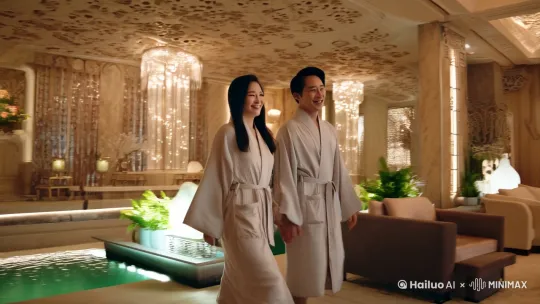 哪扎和敖丙去高端会所按摩洗浴一脸享受的样子 by Hailuo AI Video Generator