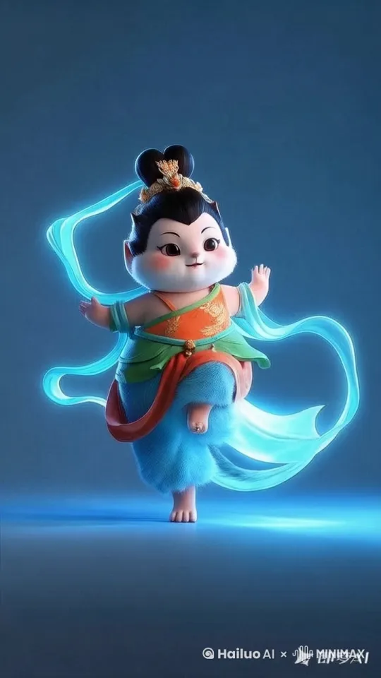 镜头围绕，慢慢推进，微笑，大师作品，光线，迷人，特写 by Hailuo AI Video Generator