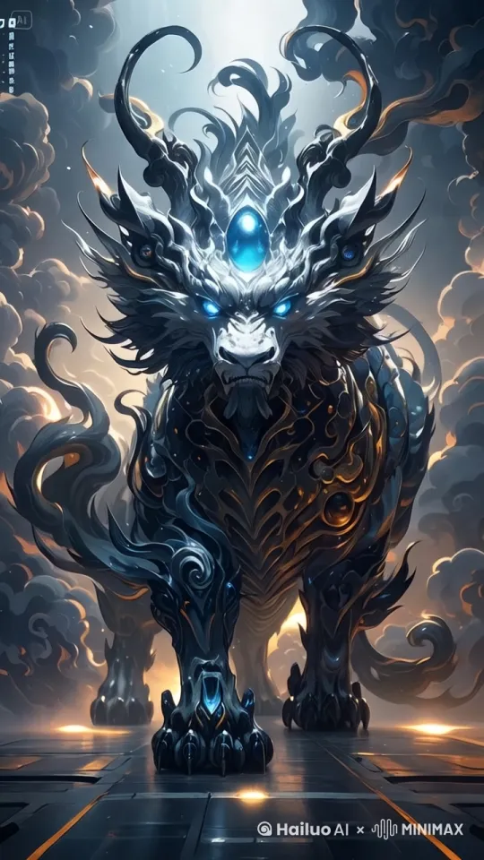 # 技术战斗指令（工程师用）
[量子墨染] [机械兽纹] [动态瞳孔矩阵]  
--ar 9:16 --chaos 75 --cyber_ink 3.2  
--anim_args "tail_motion=0.8; eye_focus=1.2"
-- 神兽特征编码器
神兽DNA = {
    瞳孔 = "斐波那契螺旋纹",  
    鳞片 = "纳米级镜面反射",  
    运动 = "双关节机械步态",  
    特效 = "能量脉动(频率0.8Hz)"
} by Hailuo AI Video Generator