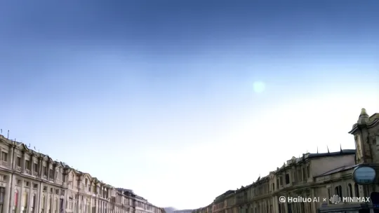晴朗的天空突然乌云密布，镜头下移，街道上的路人纷纷抬头，雨点开始落下。行人匆忙奔跑，寻找避雨的地方。  [左移,上升] by Hailuo AI Video Generator