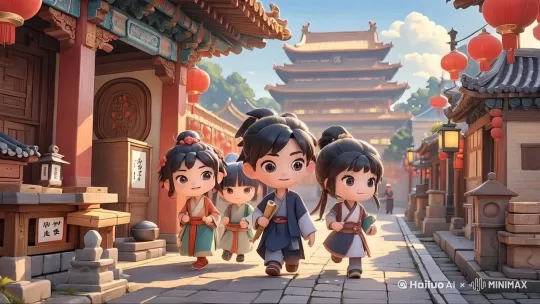 向前走，开心，自然顺滑，不出现毁容、变形、扭曲 by Hailuo AI Video Generator