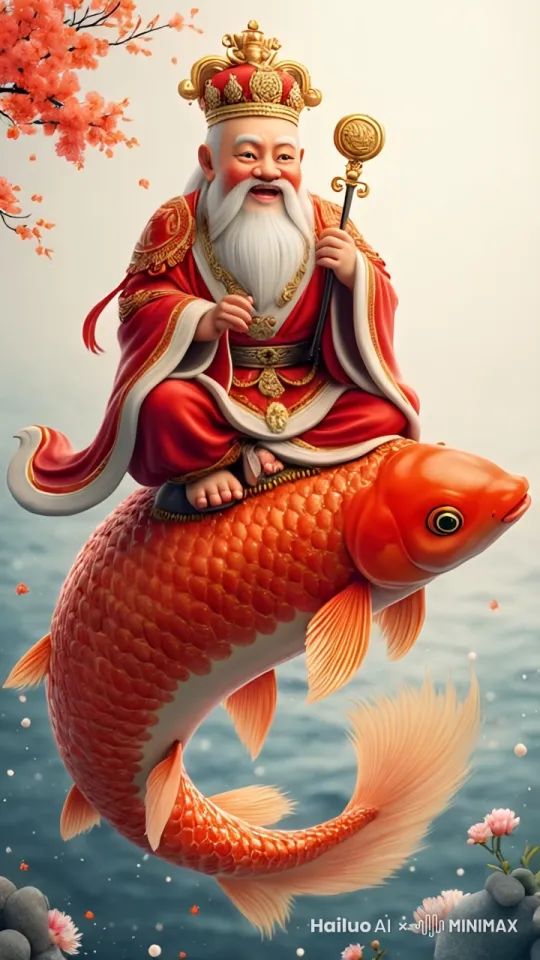 骑着鱼在飞翔  by Hailuo AI Video Generator