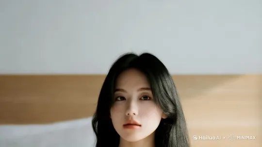 20岁亚洲女生睁开眼双手举过头顶挺直腰双臂向两侧滑落起床，简约北欧风卧室，自然光侧逆光，柔焦效果，手持拍摄视角 by Hailuo AI Video Generator