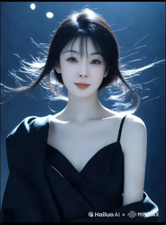 发丝飘动，眉目传情，歪头一笑 by Hailuo AI Video Generator