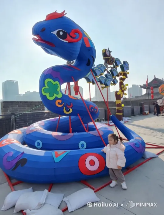 小女孩飞到蛇头上 by Hailuo AI Video Generator