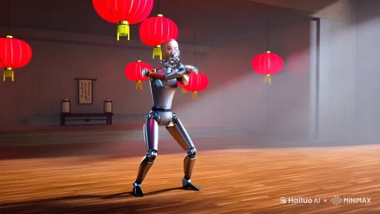 # AI-Powered Kung Fu Video Prompt
## Scene:
- **Location**: A futuristic martial arts dojo with wooden floors and red lanterns.
- **Character**: A humanoid AI robot dressed in lightweight martial arts attire.
## Action Sequence (5 seconds):
1. **0-1s**:
- The AI robot stands in the center of the dojo, assuming the initial stance of Wing Chun with hands raised and elbows bent, ready for combat.
2. **1-3s**:
- The robot executes a series of rapid and precise "Jat Zi" punches, characteristic of Wing Chun, while moving its feet lightly to demonstrate agility and speed.
3. **3-4s**:
- The robot swiftly retracts its fists, crossing its arms in front of its chest to simulate the Wing Chun defensive move known as "Tan Sau".
4. **4-5s**:
- The robot finishes the sequence by standing straight, hands naturally falling to its sides, and nods to signify the end of the demonstration.
## Visual Effects:
- The robot's movements are smooth and precise, with a slight metallic sheen on its joints.
- The dojo is surrounded by a light mist, adding a futuristic and mysterious atmosphere.
- Background music combines traditional Chinese drum beats with modern electronic music, creating a blend of tradition and modernity.
## Additional Notes:
- The video should highlight the contrast between the traditional martial art and the futuristic AI, emphasizing the harmony of technology and culture.
- The robot's facial expression should be calm and focused, reflecting the discipline of Wing Chun. by Hailuo AI Video Generator