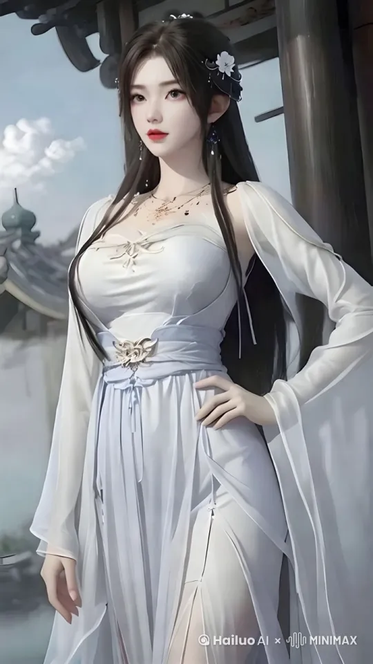 Elegant steps and eyes reveal gentleness and charm. The surrounding environment is illuminated by the soft morning light, creating a mysterious and charming atmosphere.[右移,左摇,跟随] by Hailuo AI Video Generator