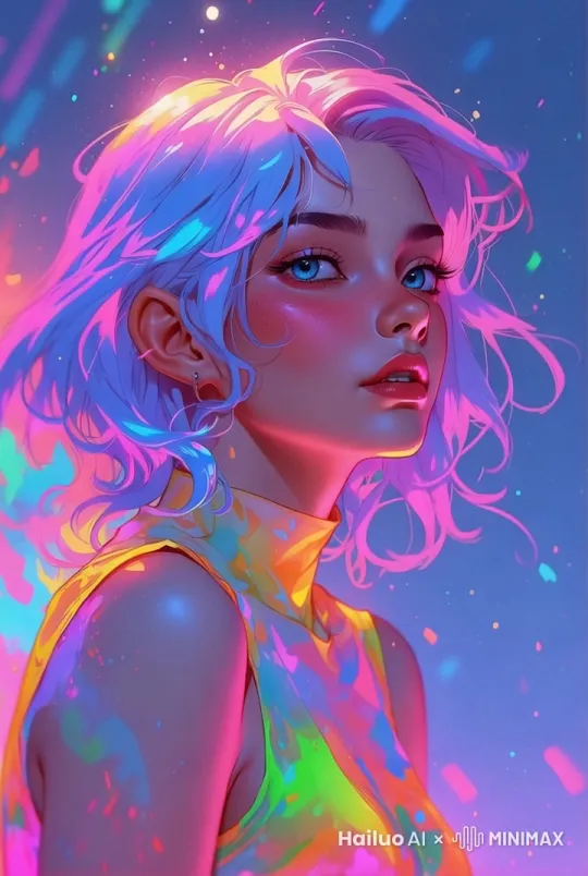 镜头围绕，慢慢推进，微笑，大师作品，光线，迷人，特写 by Hailuo AI Video Generator