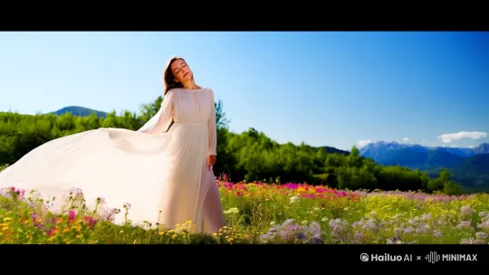 一位美丽的女子，无忧无虑 by Hailuo AI Video Generator