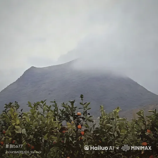 山顶上盘居着一条金龙，玩着龙珠 by Hailuo AI Video Generator