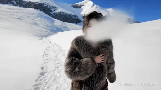 在雪山中漫步 by Hailuo AI Video Generator