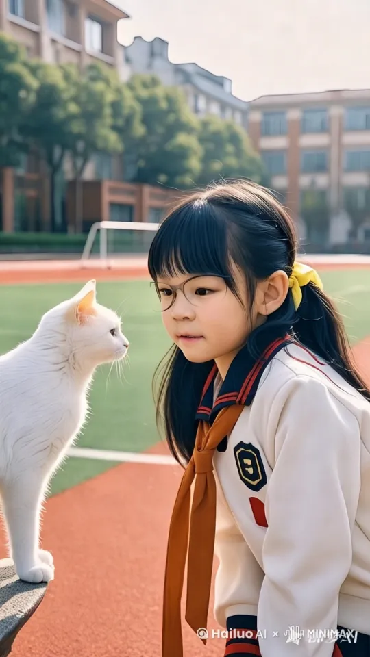 萌宝和猫打架，场面惊人惊叹，双脚腾空而起，在空中拳脚相踢，打的你死我活，功夫不相上下，像看武功大片 by Hailuo AI Video Generator