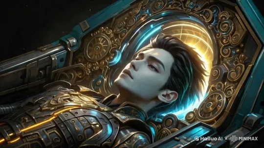 一个躺的男人[左移][又摇][推进]然后[上移][拉远][固定] by Hailuo AI Video Generator
